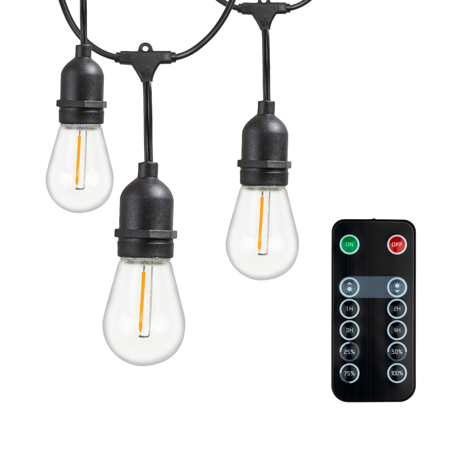 48 ft LED String Lights with Wireless Remote Dimmer