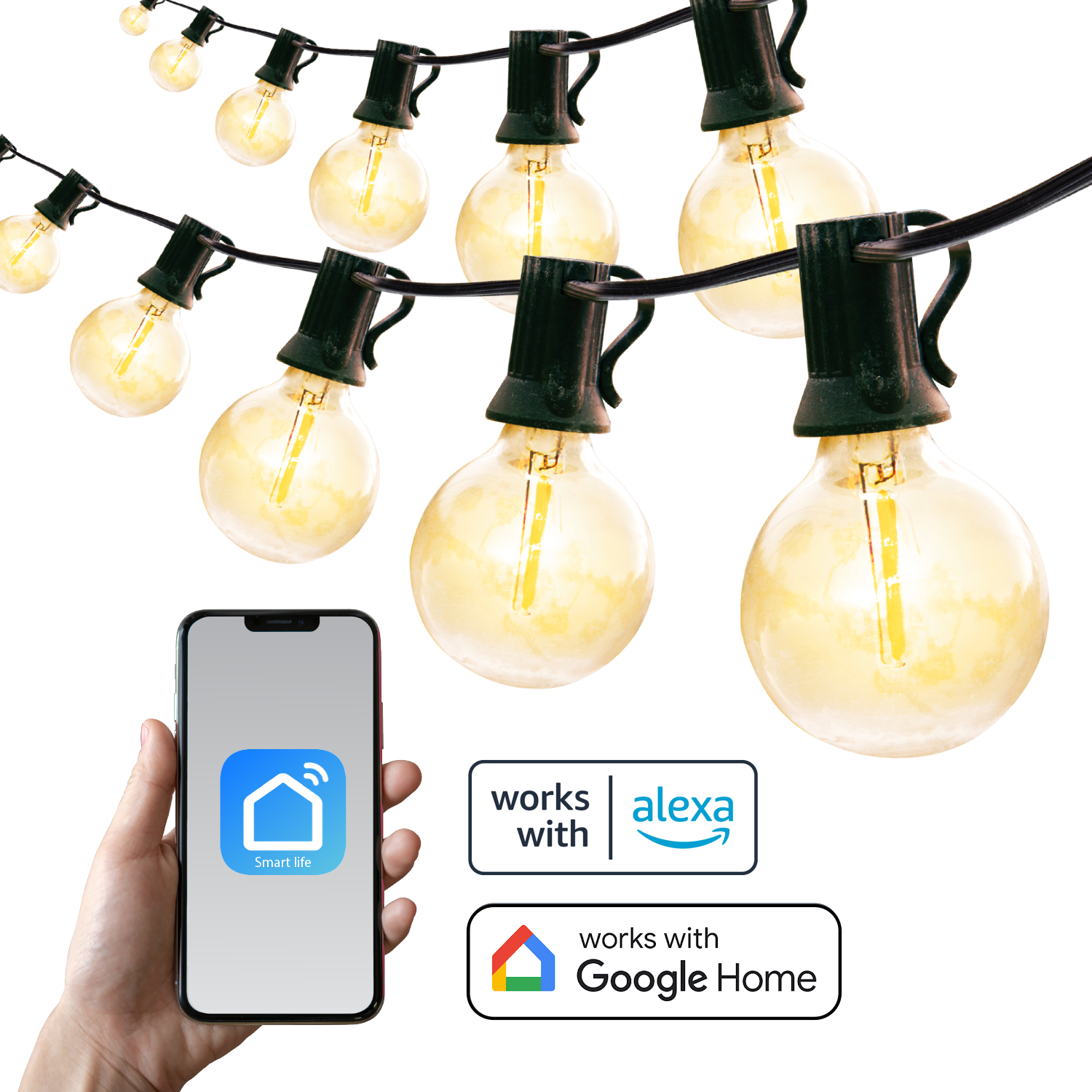 48 ft Smart LED Outdoor String Lights