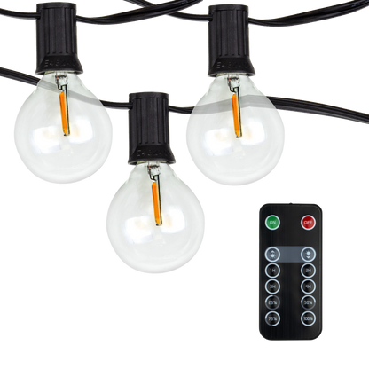 50 ft LED Globe Party String Lights with Wireless Remote Dimmer