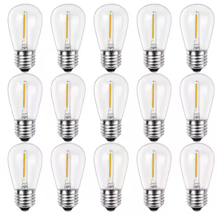 Weatherproof LED Replacement String Light Bulbs (15 Pack)
